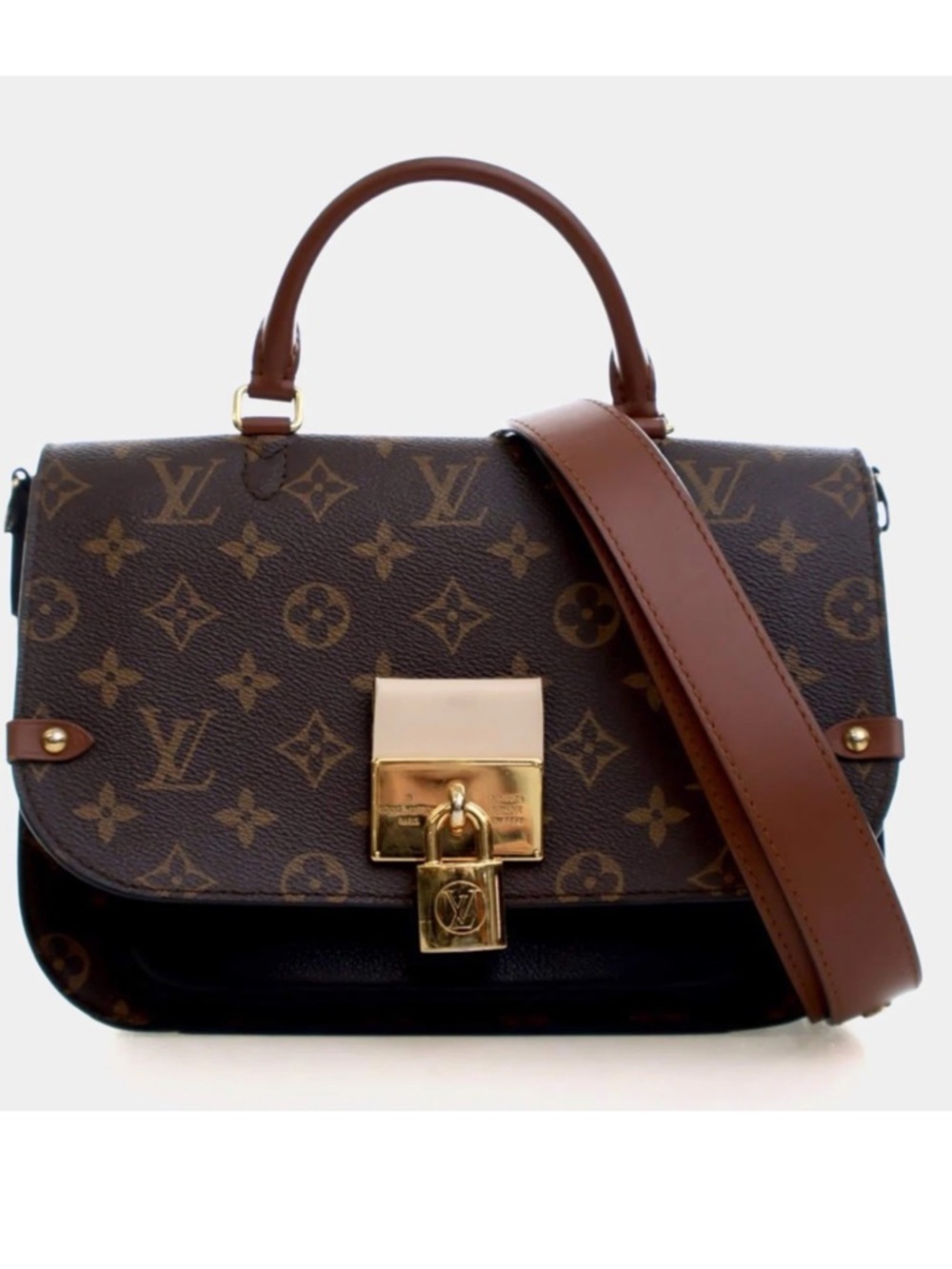 Louis Vuitton Monogram Canvas Brown Satchel with Gold Hardware